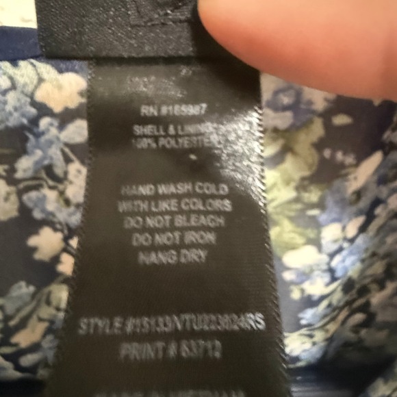 Kate and Lily Blue Floral Smocked Maxi Dress Size 6 Sleeveless Chiffon V-Neck - Picture 3 of 13